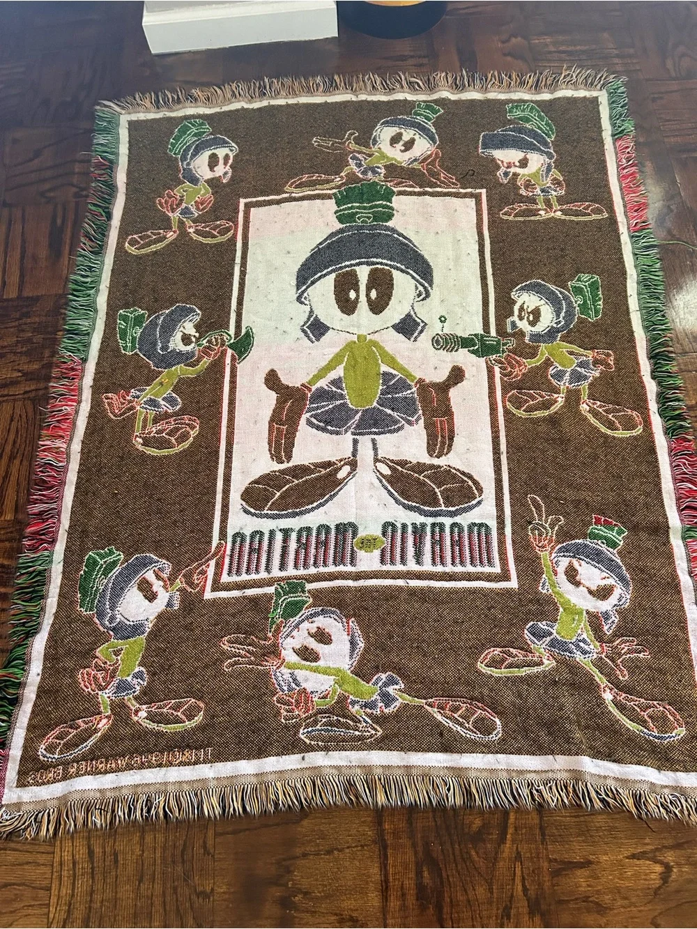 Warner Bros. Marvin the Martian Multicolor Woven Throw 1996 Vintage